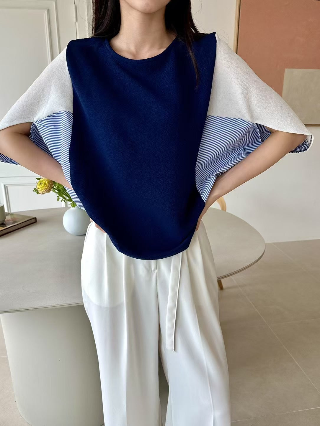 蝙蝠袖雪紡上衣 Dolman sleeve chiffon top