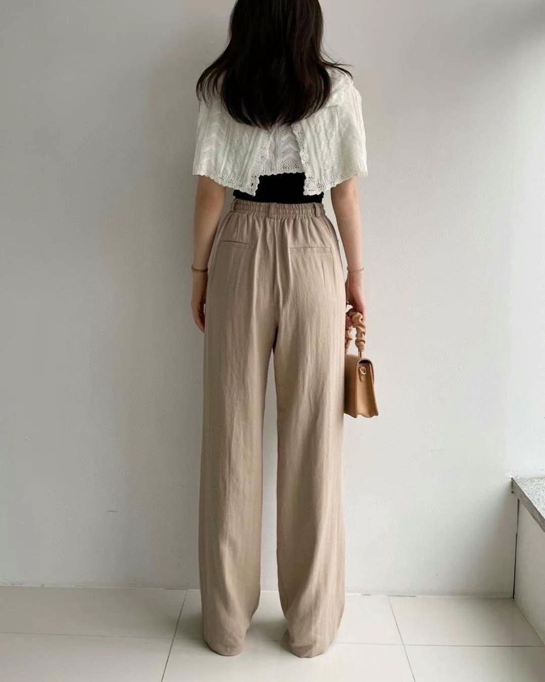 Cooling Wide-Leg Drawstring Pants l ꕥ 休閑清爽闊褲♡