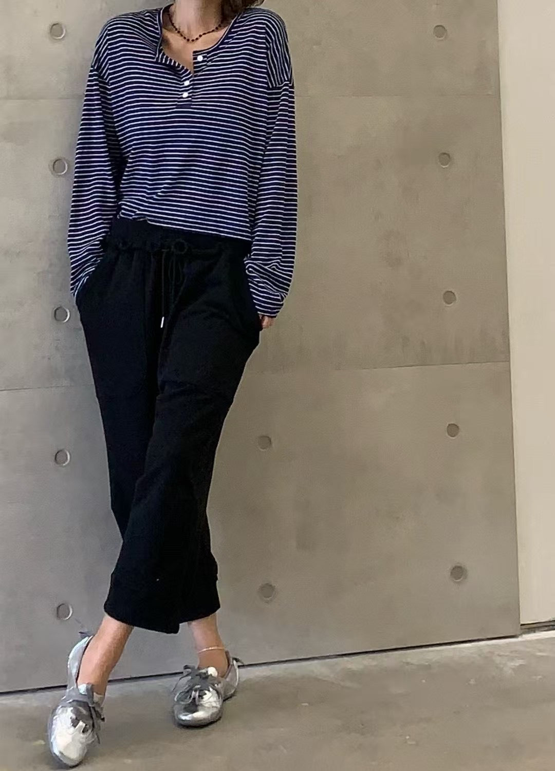 Paris Match 間條長袖薄Tee