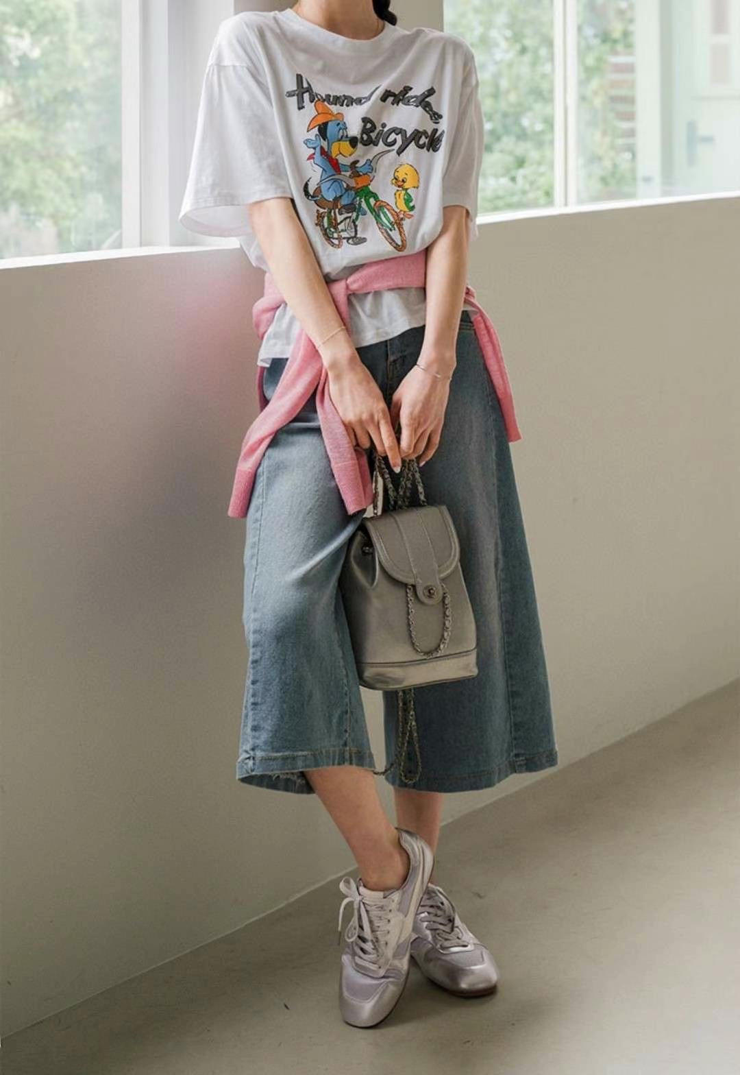 ┊͙ ˘͈ᵕ˘͈ 2025 Summer Collection ᥫ᭡ 7分闊腳牛仔褲