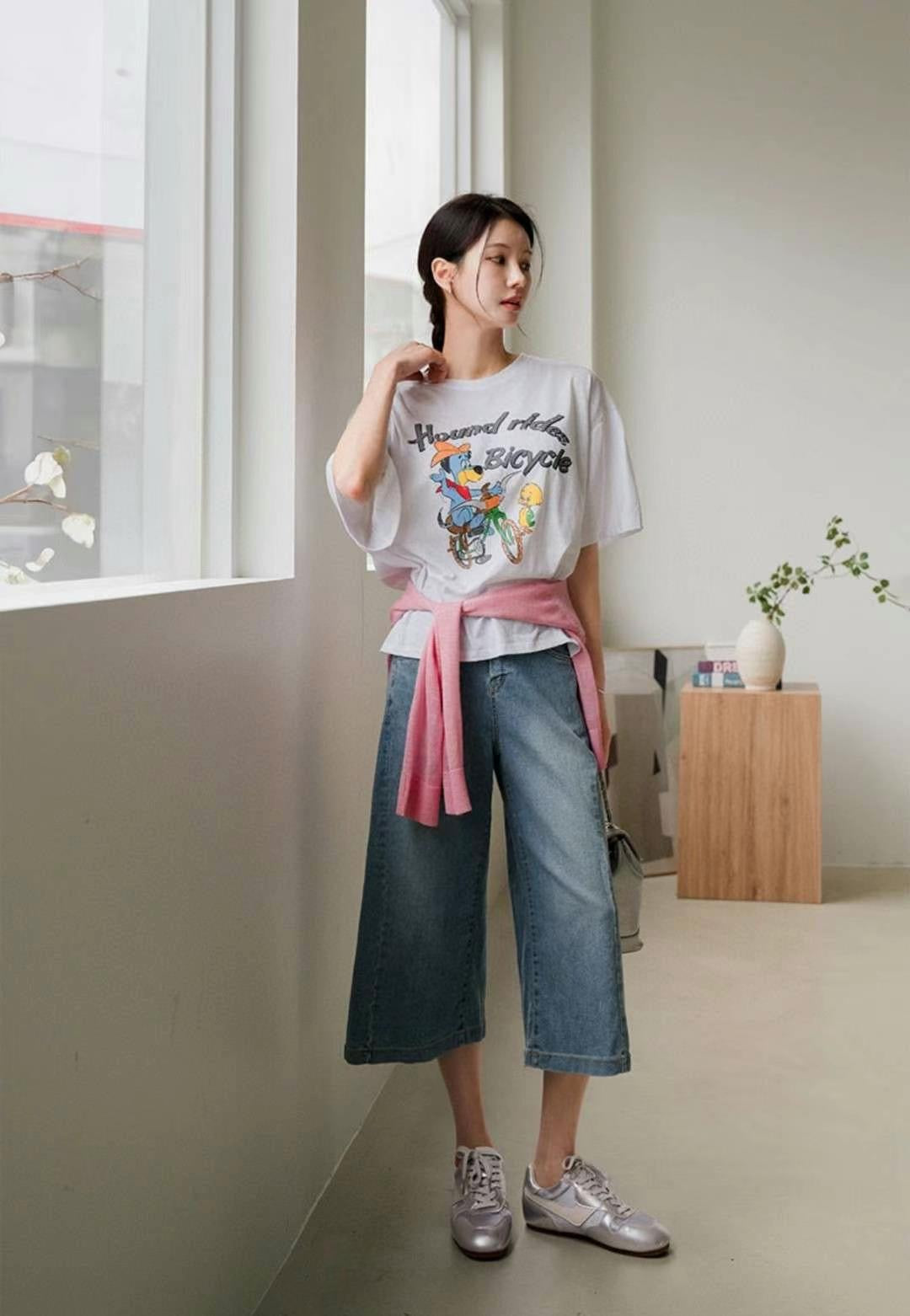 ┊͙ ˘͈ᵕ˘͈ 2025 Summer Collection ᥫ᭡ 7分闊腳牛仔褲