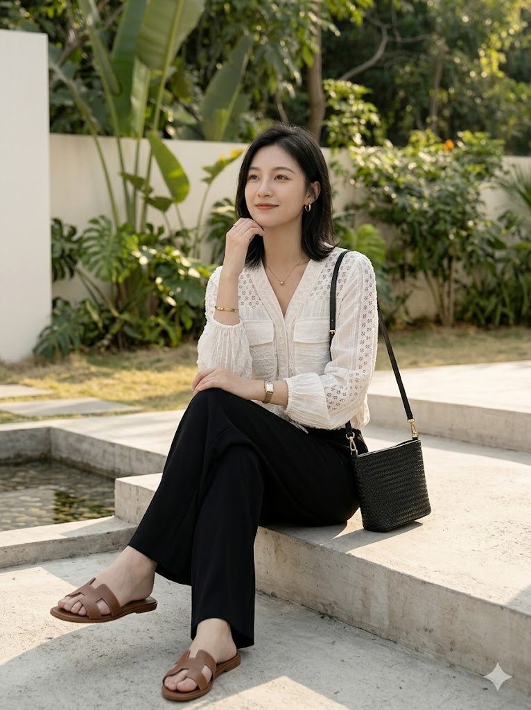 Textured Lace V-Neck Cardigan Blouse