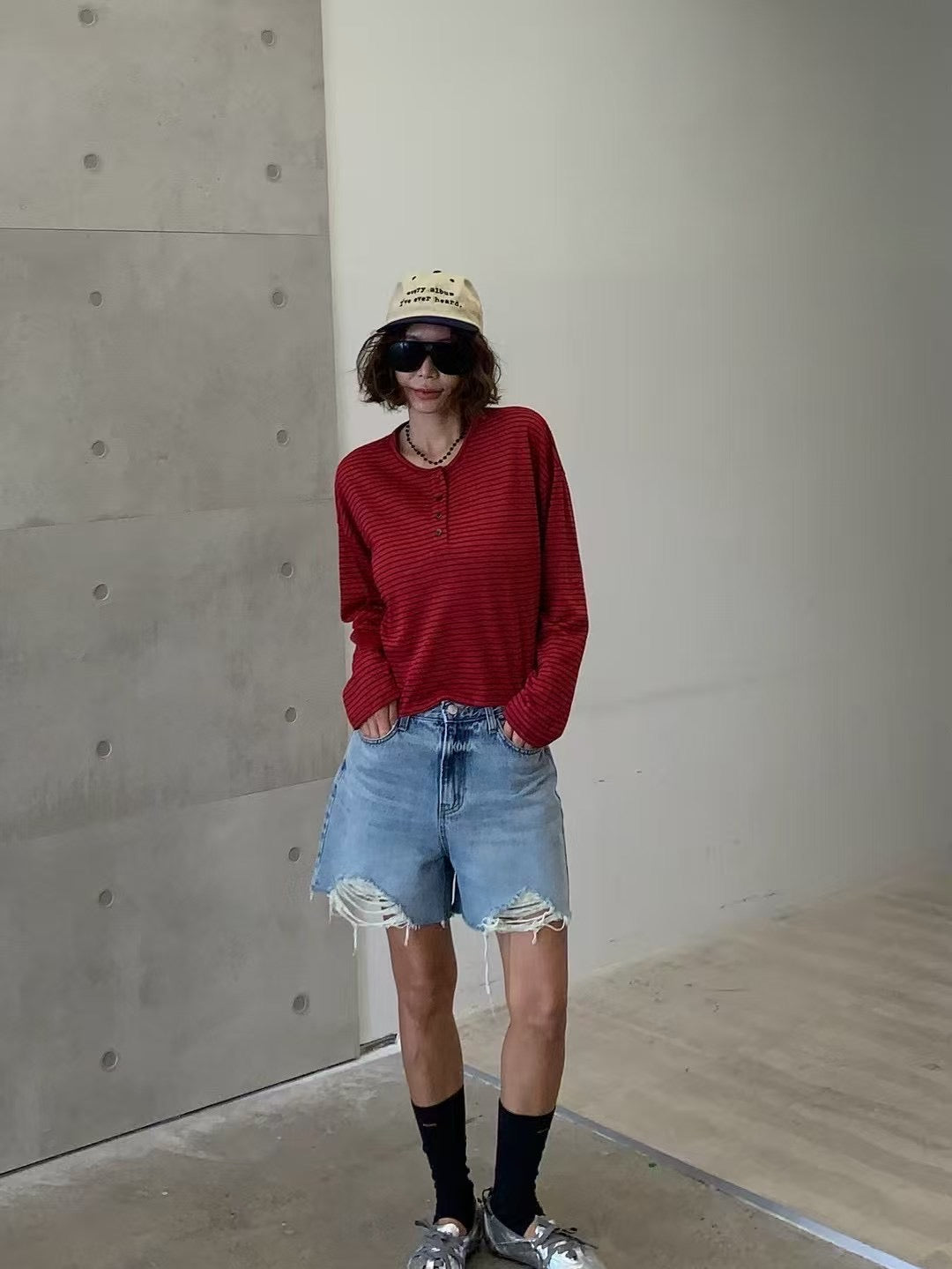 Paris Match 間條長袖薄Tee