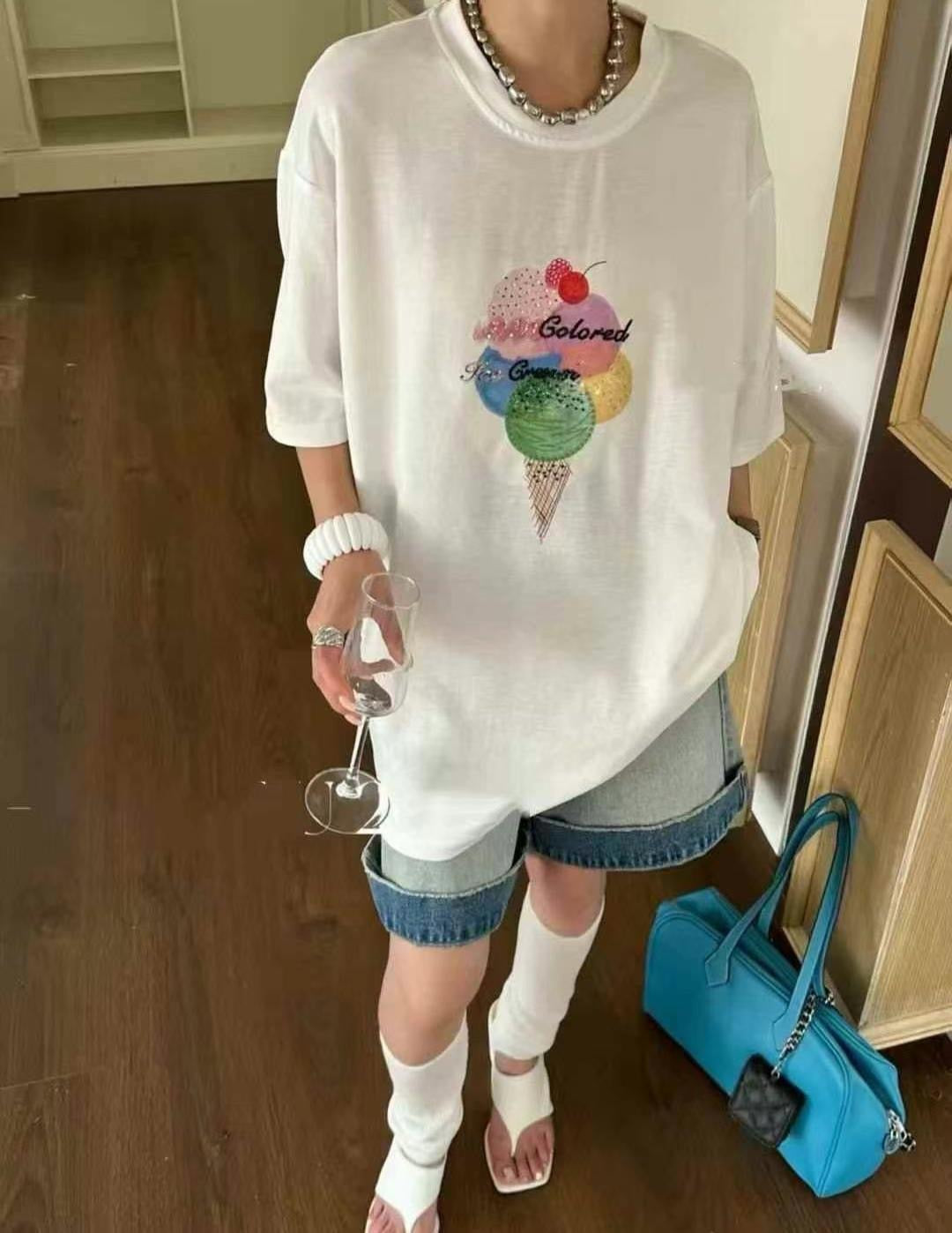 ✨ 彩珠雪糕 Tee|Sequin Ice Cream Tee