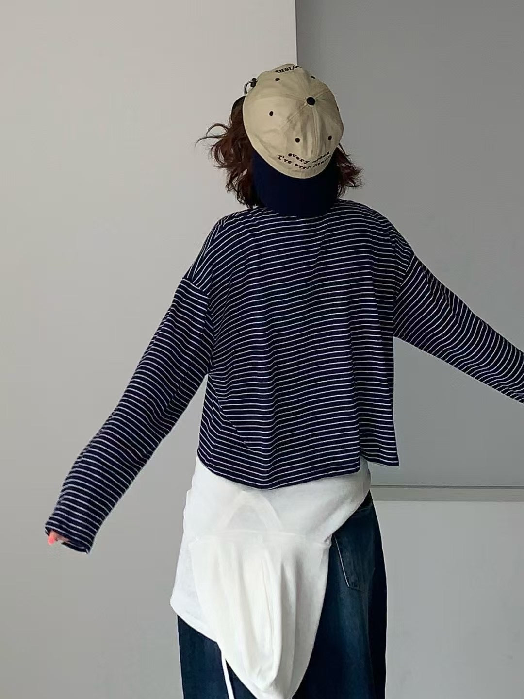 Paris Match 間條長袖薄Tee
