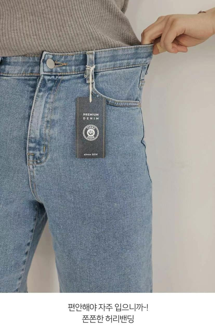 👖High-Waist Denim Bermuda Shorts/ 涼感五分牛仔褲
