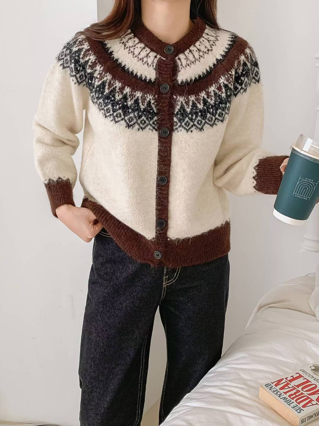 北歐風雪花冷衫 ❄️ Cozy Nordic Knit Cardigan