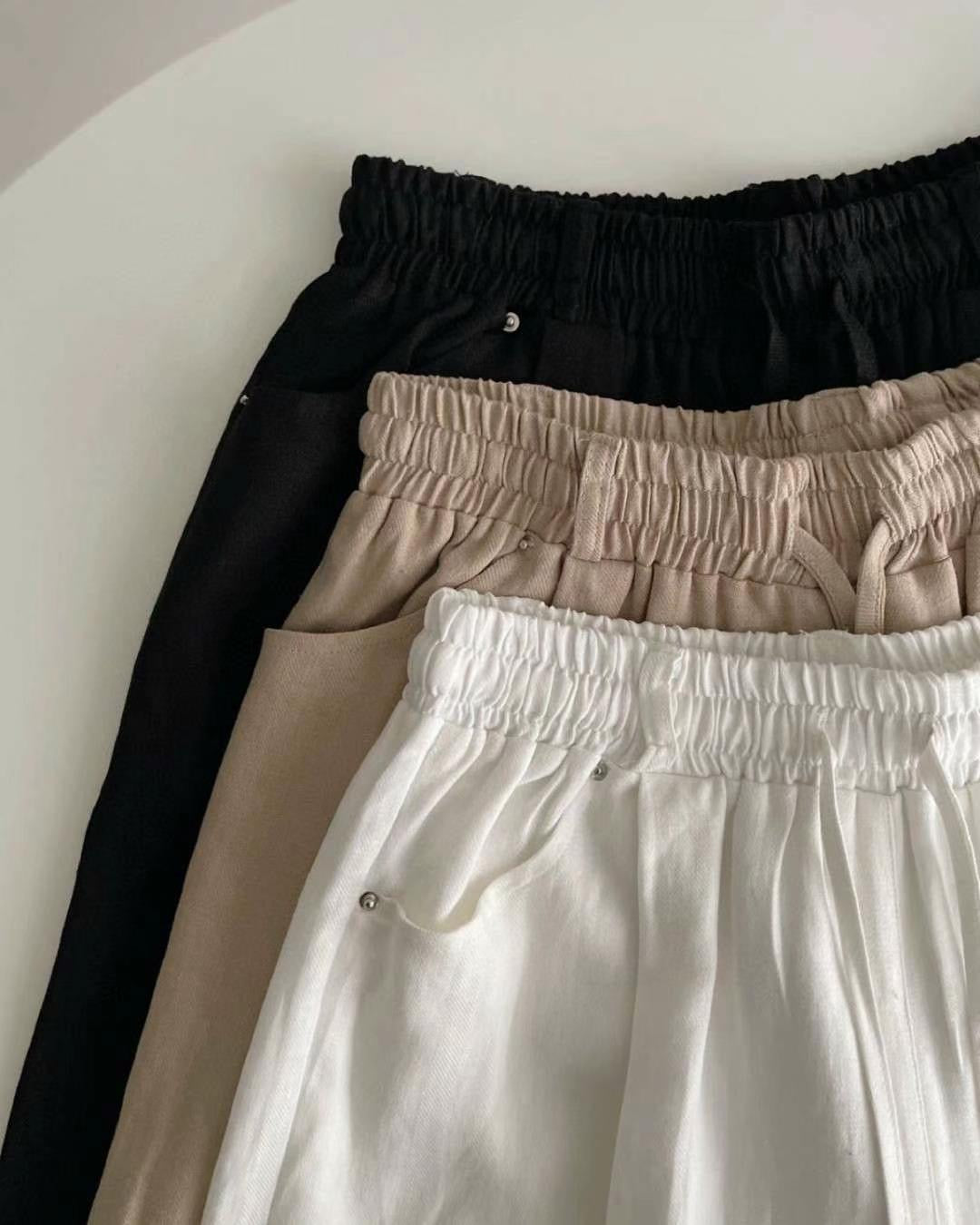 Cooling Wide-Leg Drawstring Pants l ꕥ 休閑清爽闊褲♡