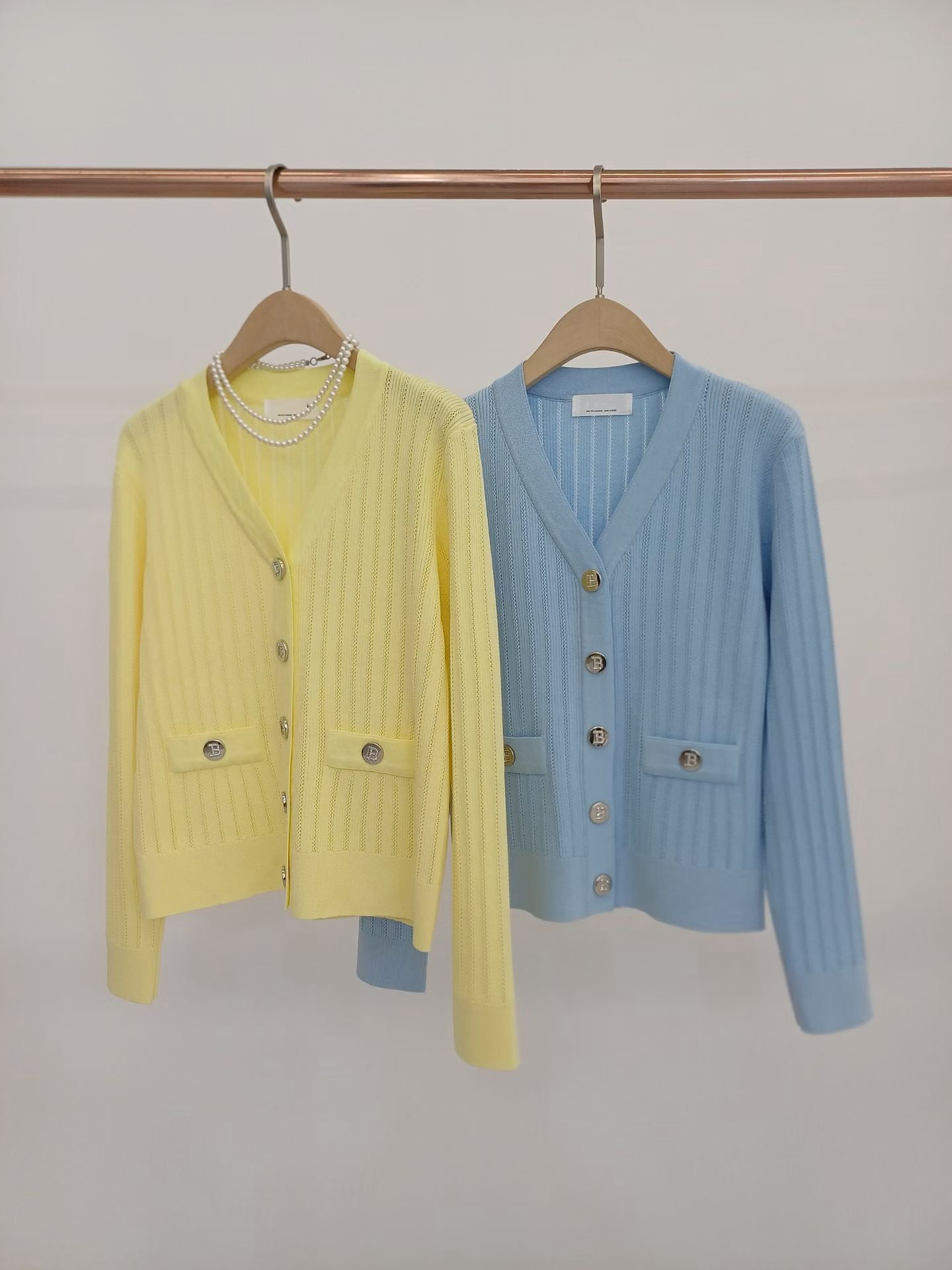 💛💙 Vertical Rib Knit Cardigan