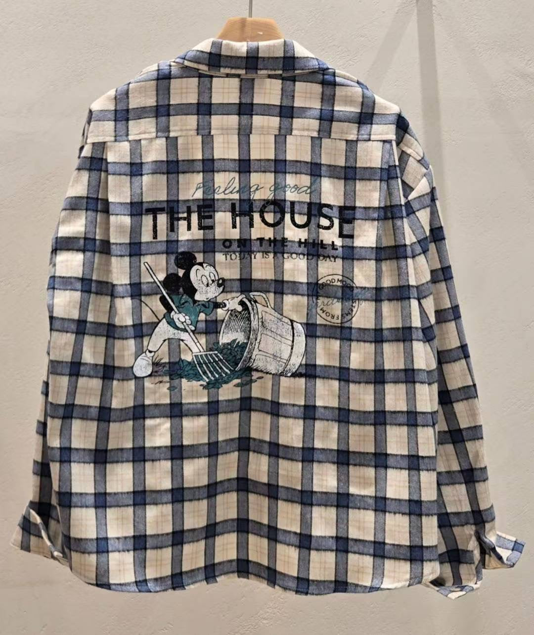 ✨【Mickey Plaid Shirt · 米奇格紋寬鬆襯衫】✨