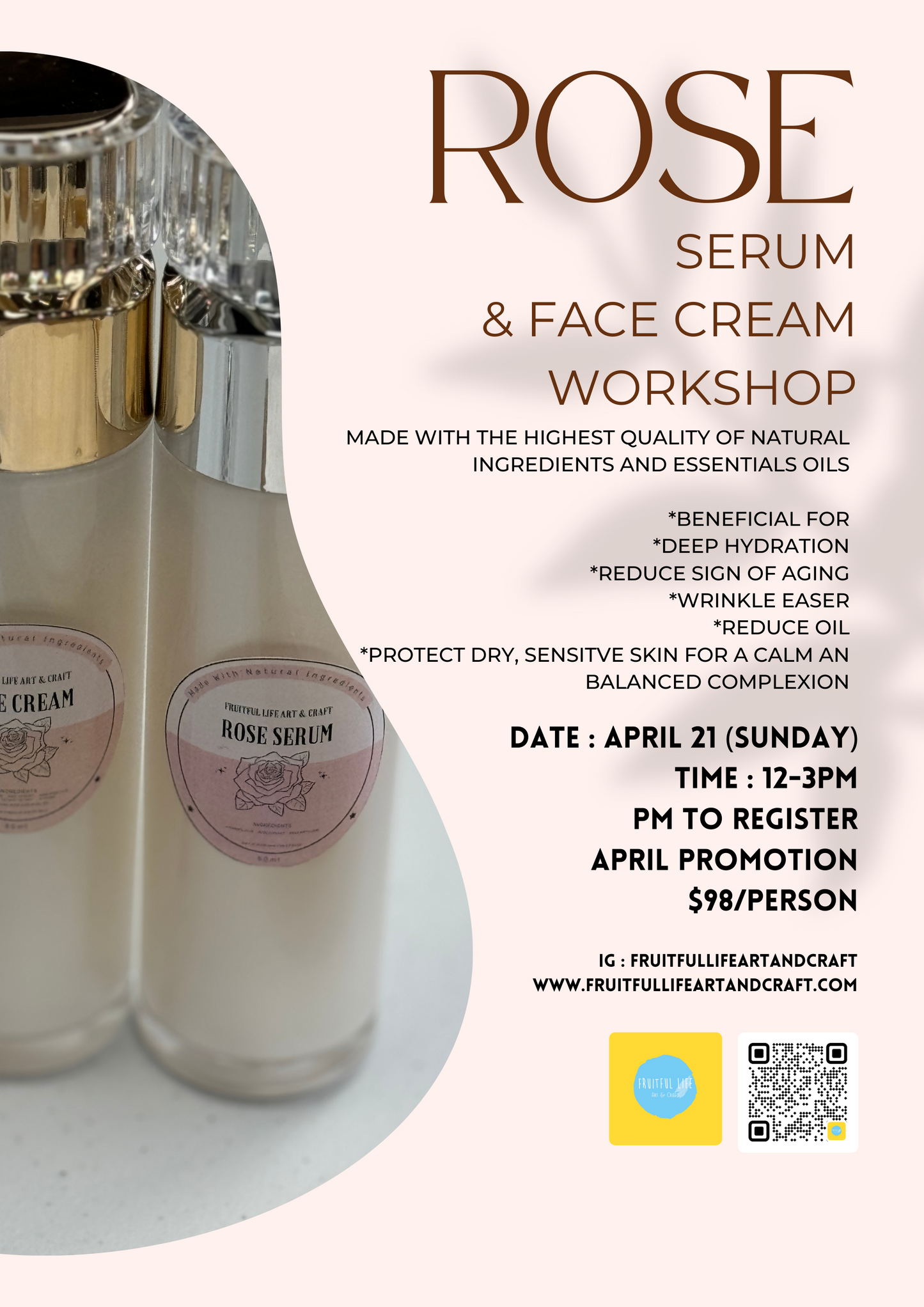Rose Face Serum and Face Cream