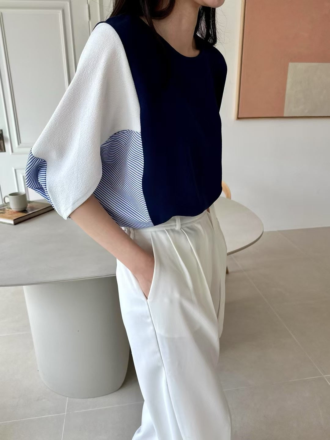 蝙蝠袖雪紡上衣 Dolman sleeve chiffon top