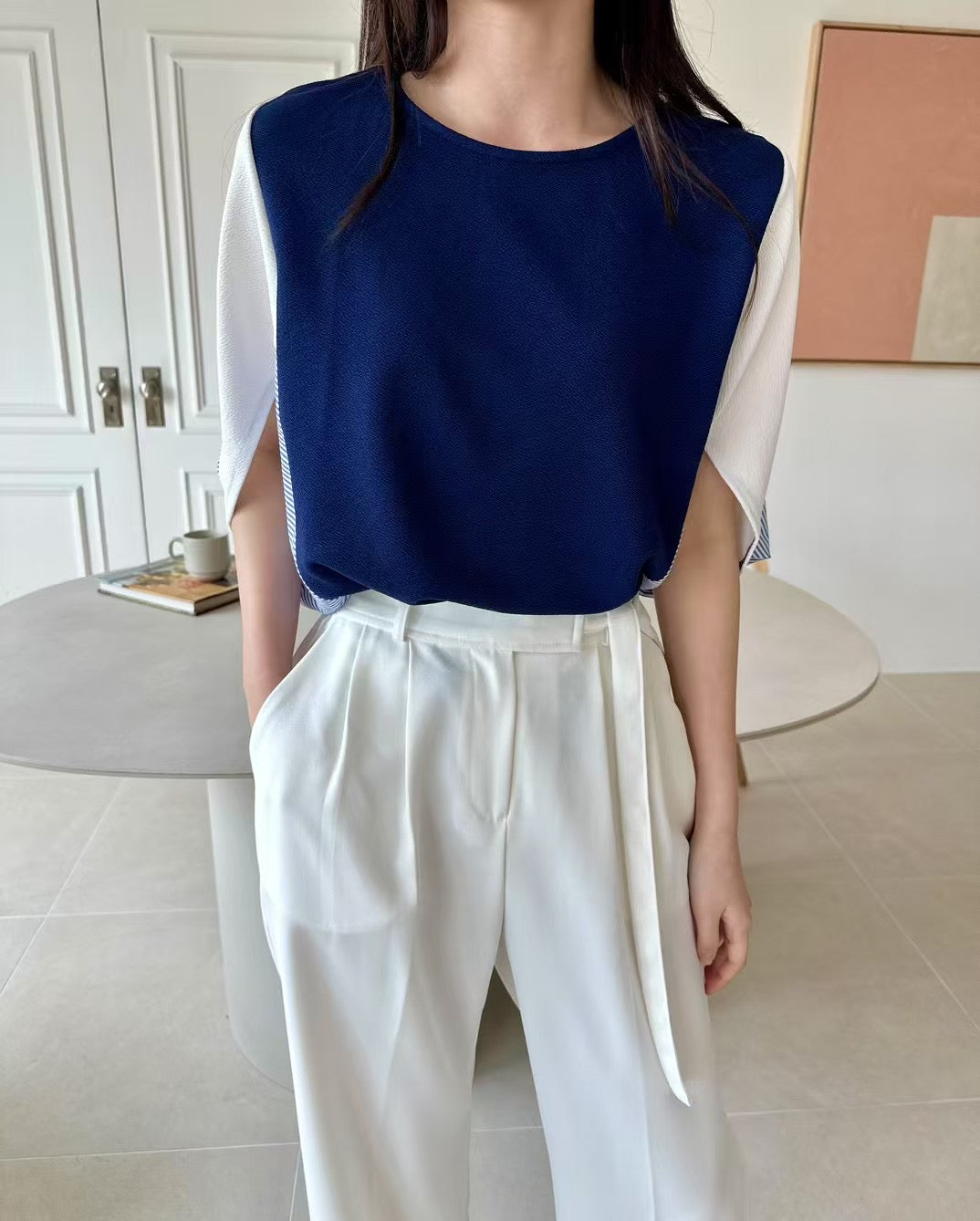 蝙蝠袖雪紡上衣 Dolman sleeve chiffon top