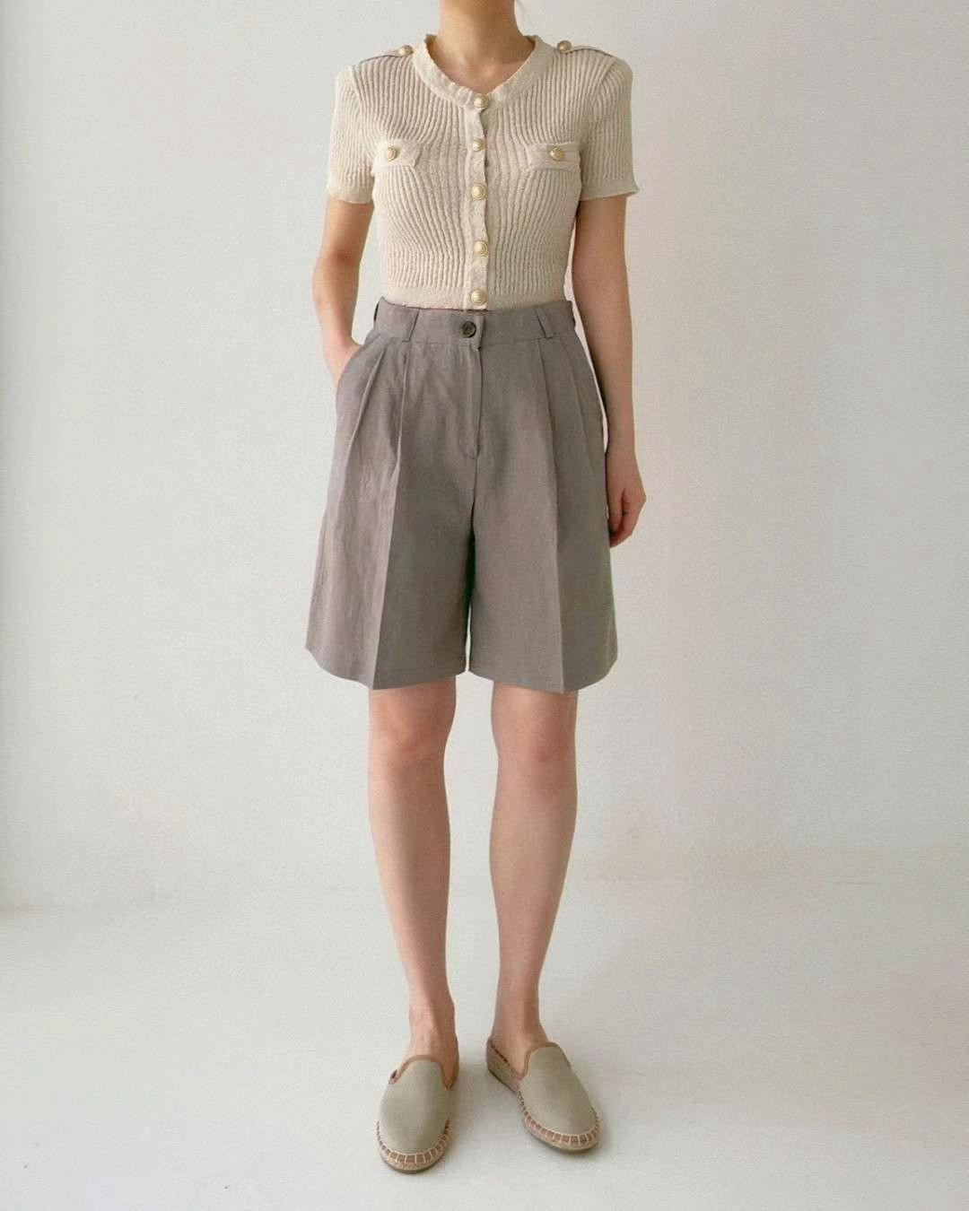 Linen-Look High-Waist Shorts 🤍涼感亞麻感高腰短褲