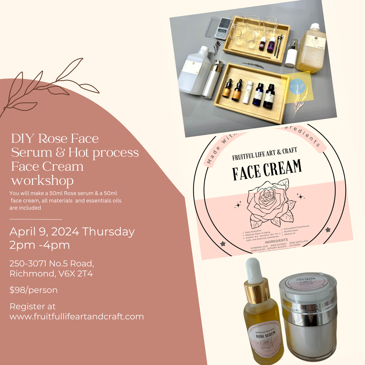 Rose Face Serum and Face Cream