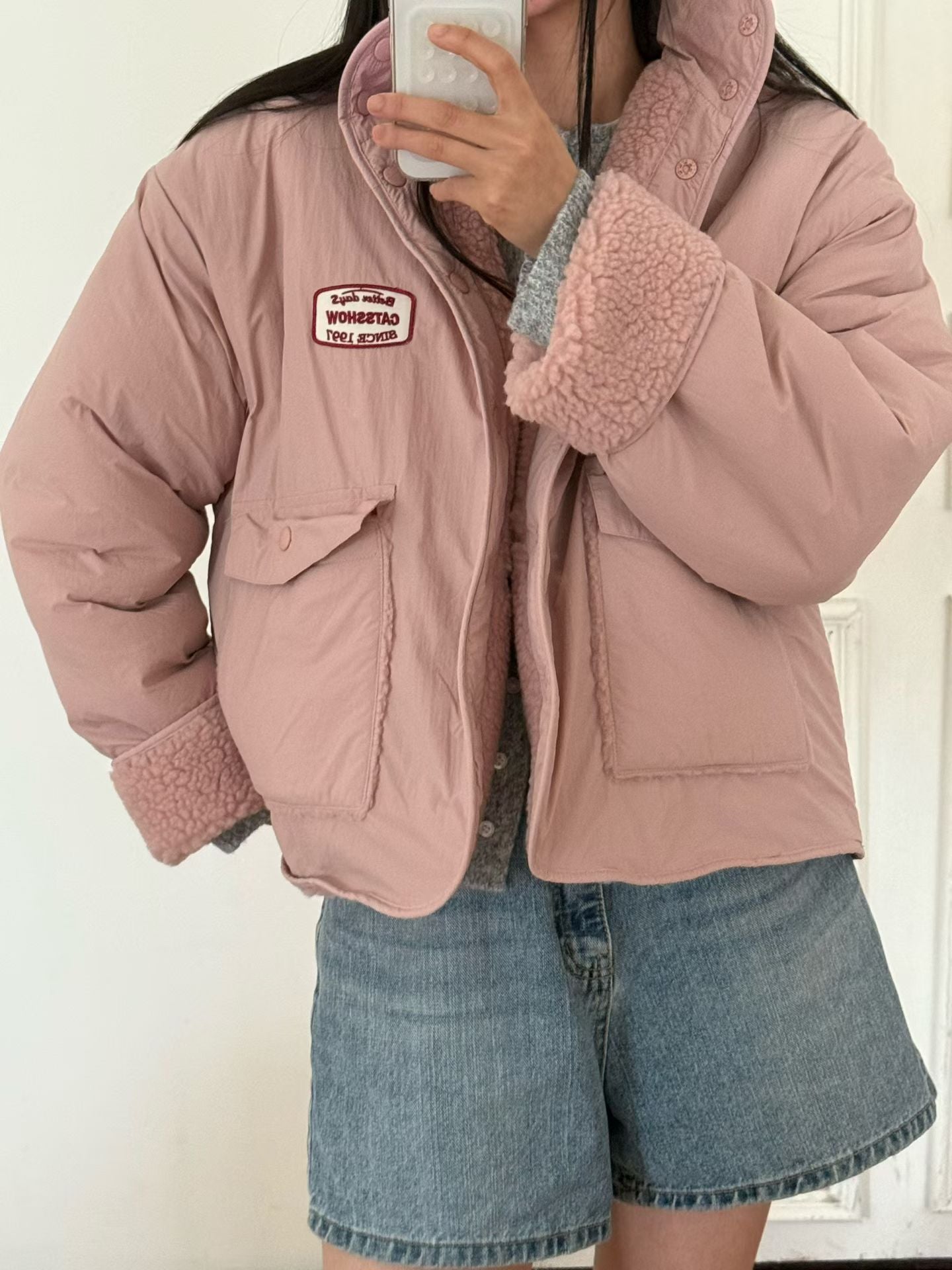 ✨【Reversible Fleece Padded Jacket · 雙面穿羊羔絨外套】✨