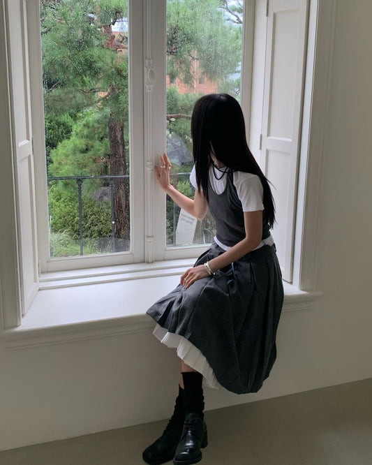 ✨【2way Pleated Wool Skirt · 百摺拼接兩穿裙】✨