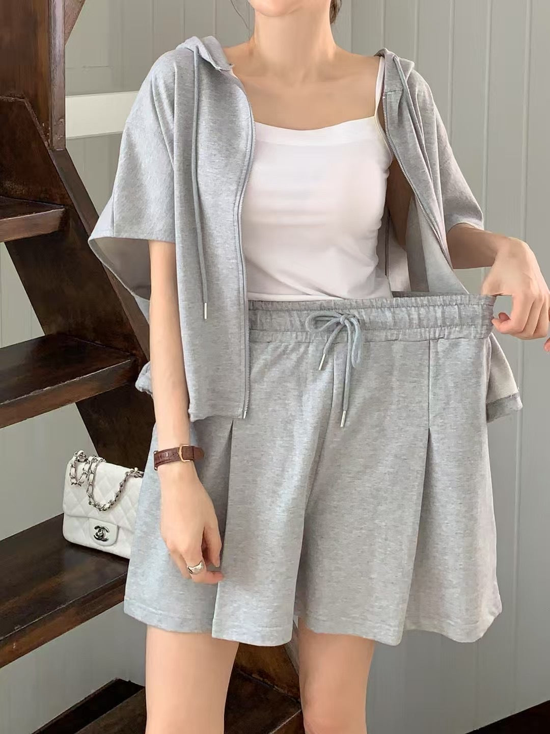 Cozy Breeze Hoodie Set|連帽短袖套裝