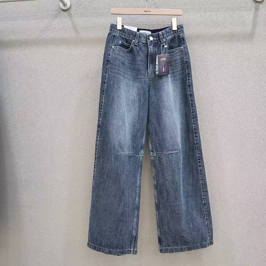 Wide Leg Jeans 高腰直筒牛仔褲