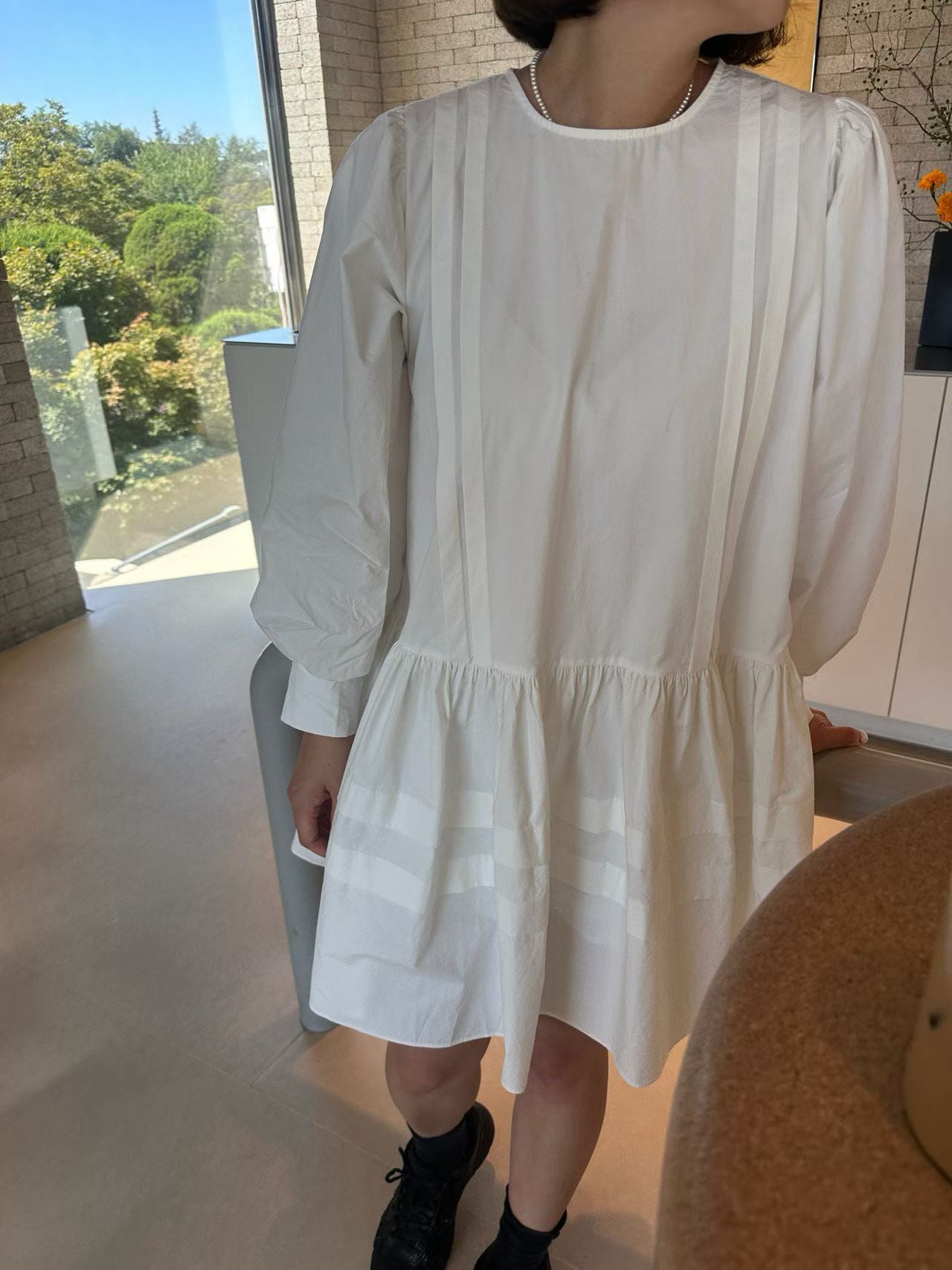 ✨ Back Button Flowy Dress 後扣設計寬鬆連身裙