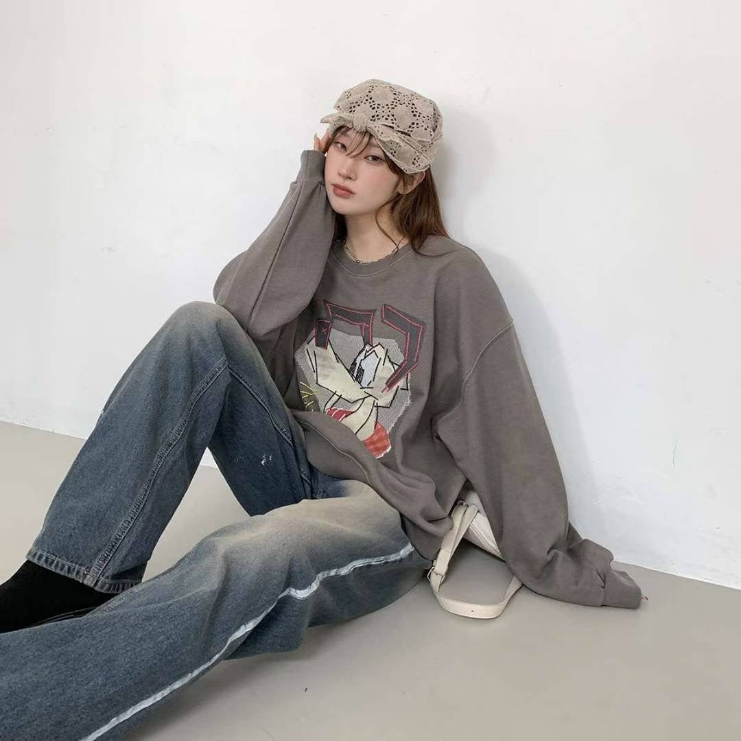 Graphic Oversized Sweatshirt 可愛印花寬版衛衣