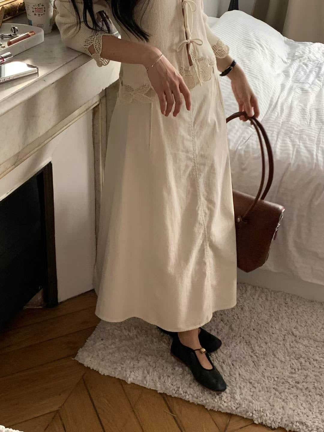 Soft Creamy Midi Dress 柔感法式半截裙