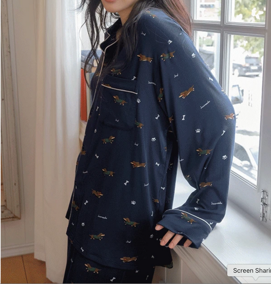 "D006" J’eu Dachshund Pajama Set