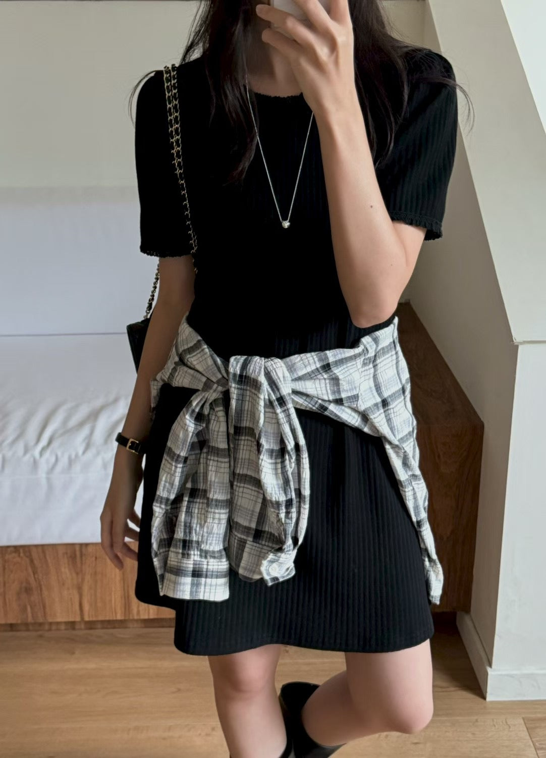 💫 Everyday Glow with Ribbed Semi-Fitted Mini Dress|修身連身短裙