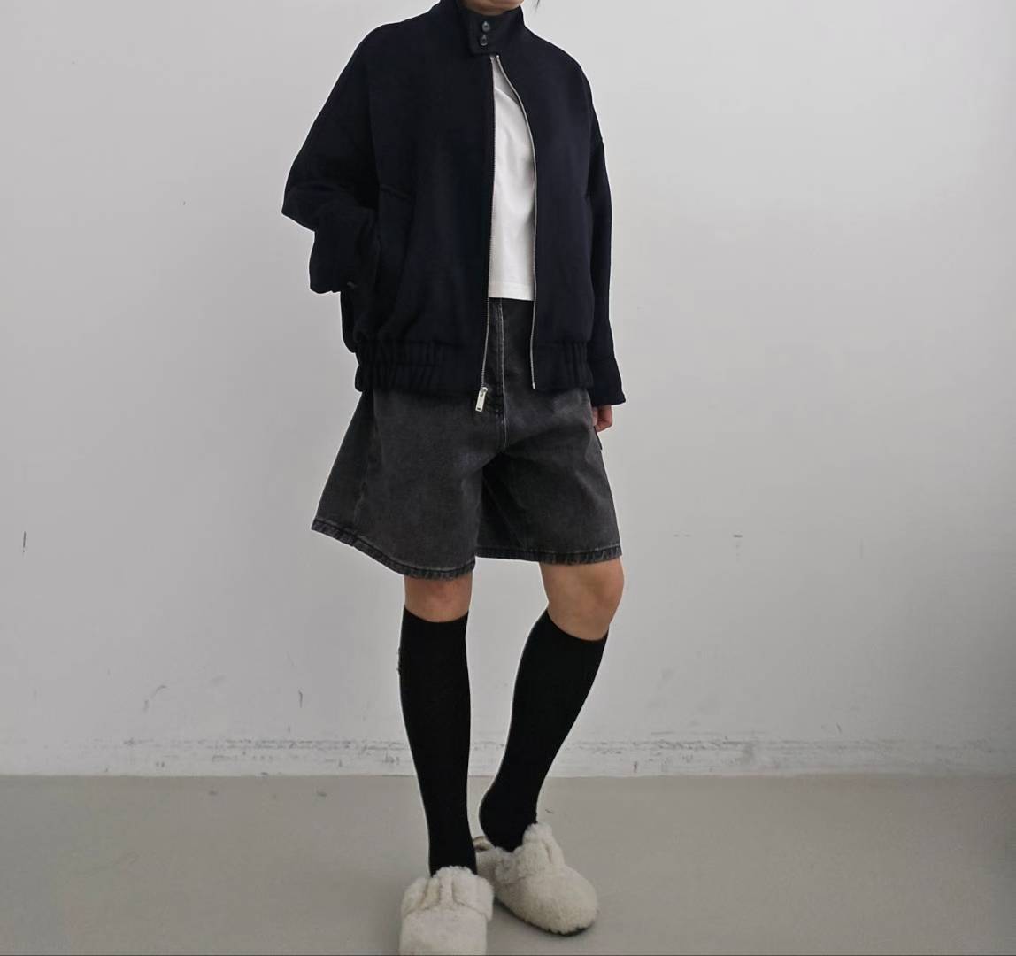 🧥【✨PREORDER✨ 韓國製高領鬆身短褸 / Korean Wool Zip-Up Short Jacket】