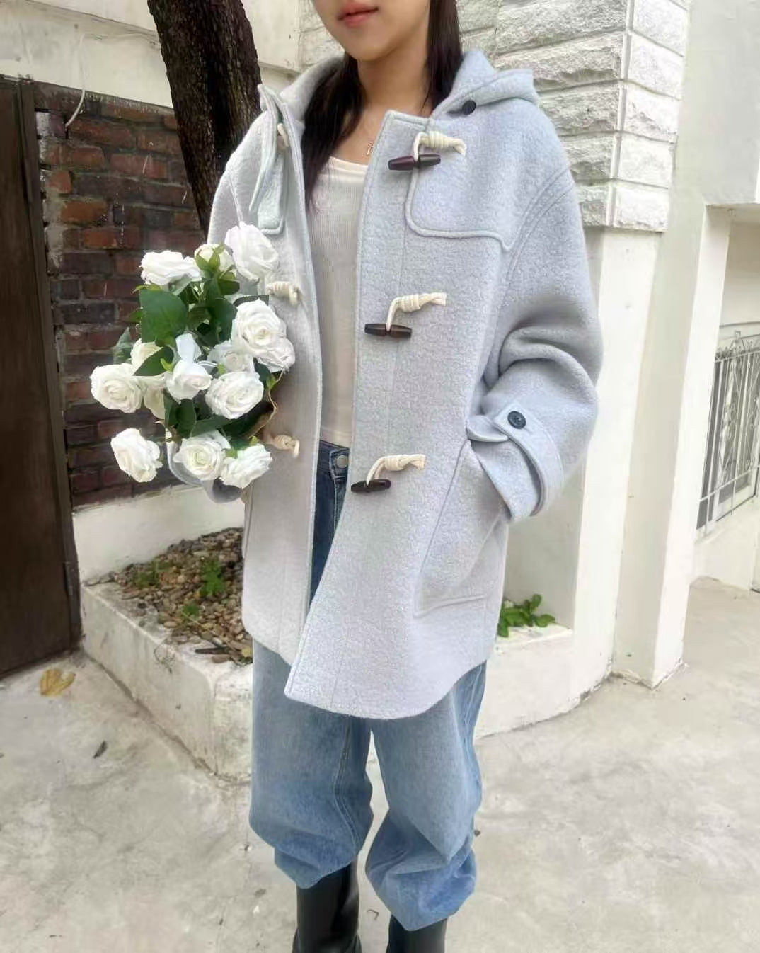 🧥【✨PREORDER✨ 韓國製連帽牛角釦羊毛外套 / Korean Wool Toggle Hooded Coat】