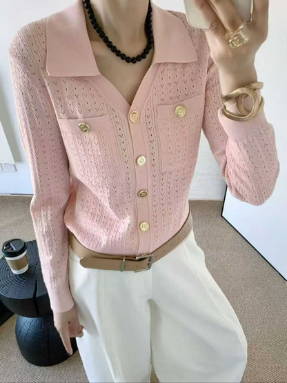 💕 Knit Collared Cardigan