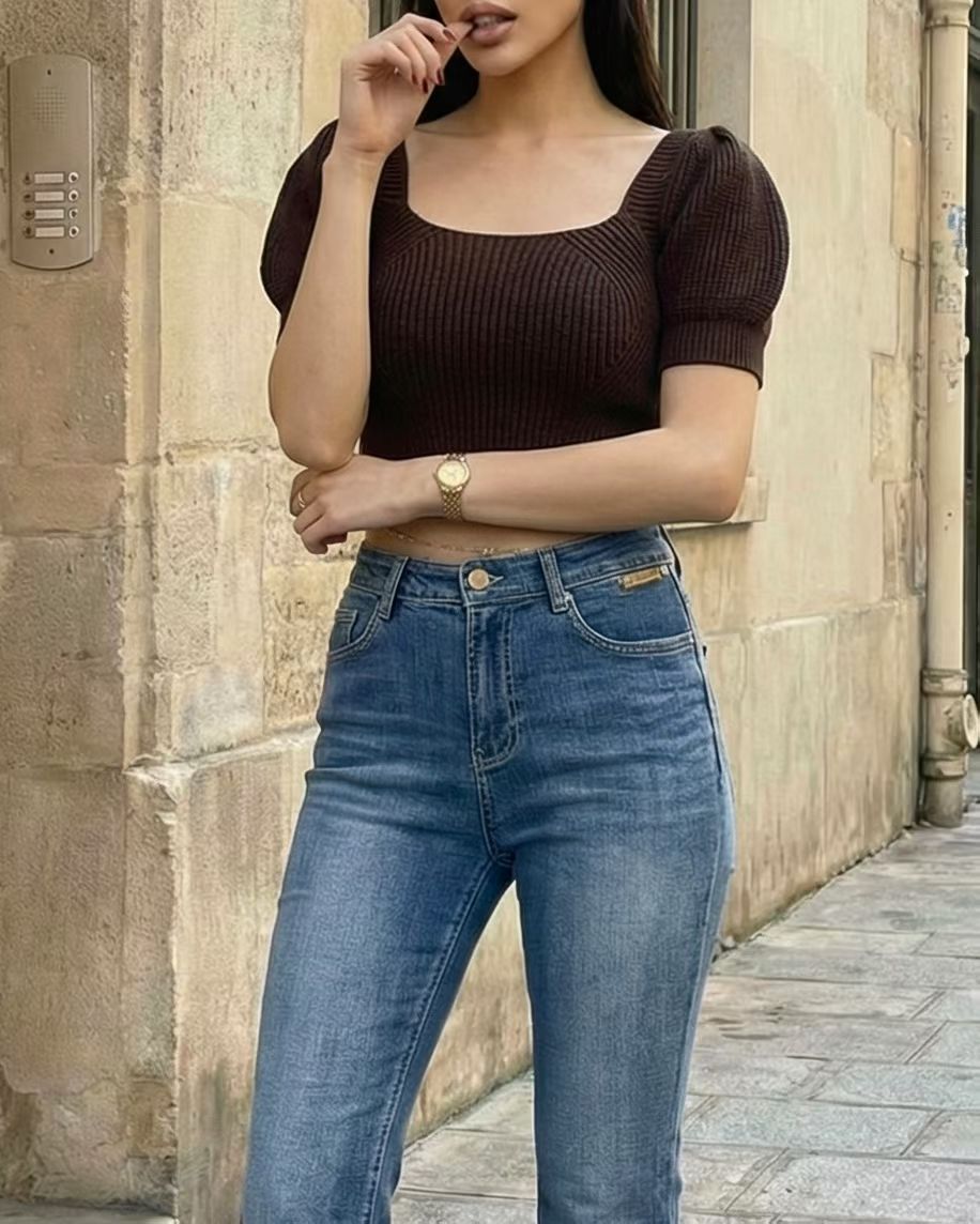 🤎 Stretch Bootcut Denim Pants #6002