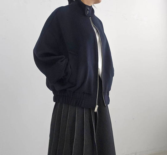 🧥【✨PREORDER✨ 韓國製高領鬆身短褸 / Korean Wool Zip-Up Short Jacket】