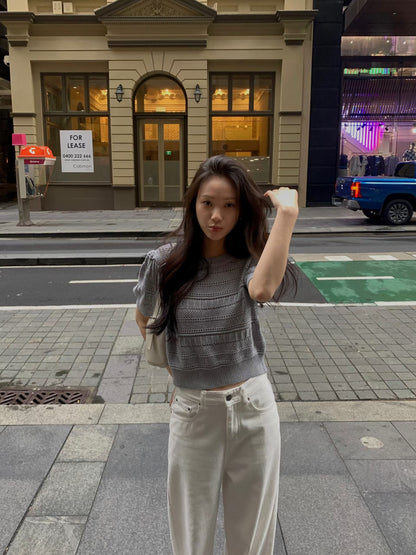 Knit Puff Sleeve Top