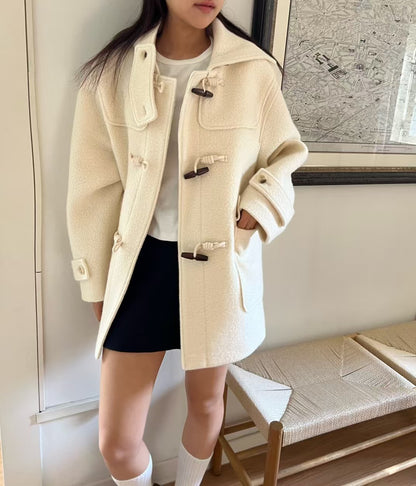 🧥【✨PREORDER✨ 韓國製連帽牛角釦羊毛外套 / Korean Wool Toggle Hooded Coat】