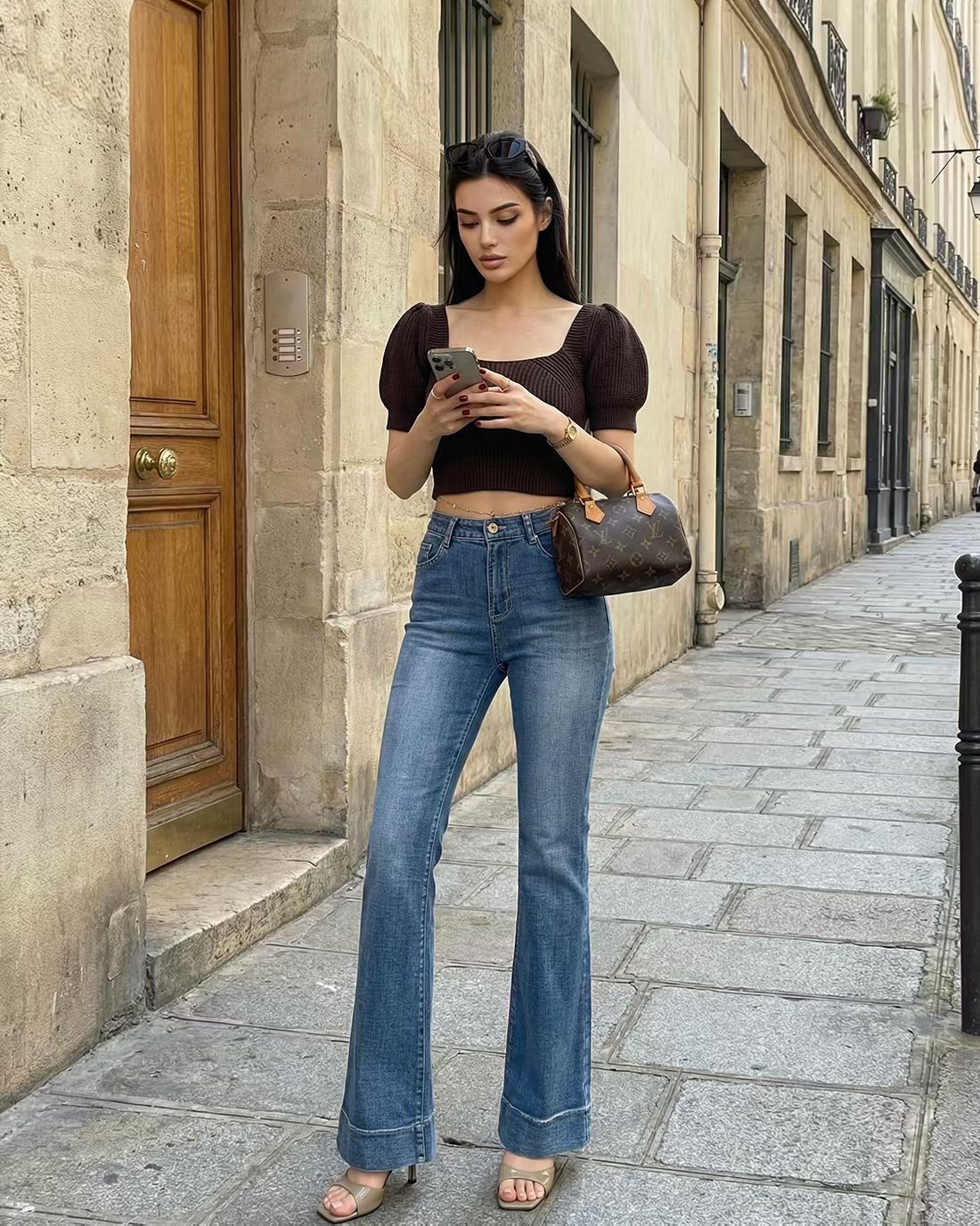 🤎 Stretch Bootcut Denim Pants #6002
