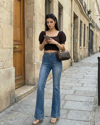 🤎 Stretch Bootcut Denim Pants #6002