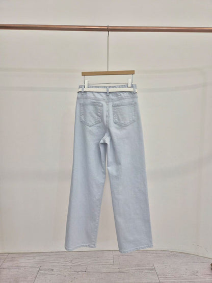🤍🩵 Clean Cut Wide Denim Pants