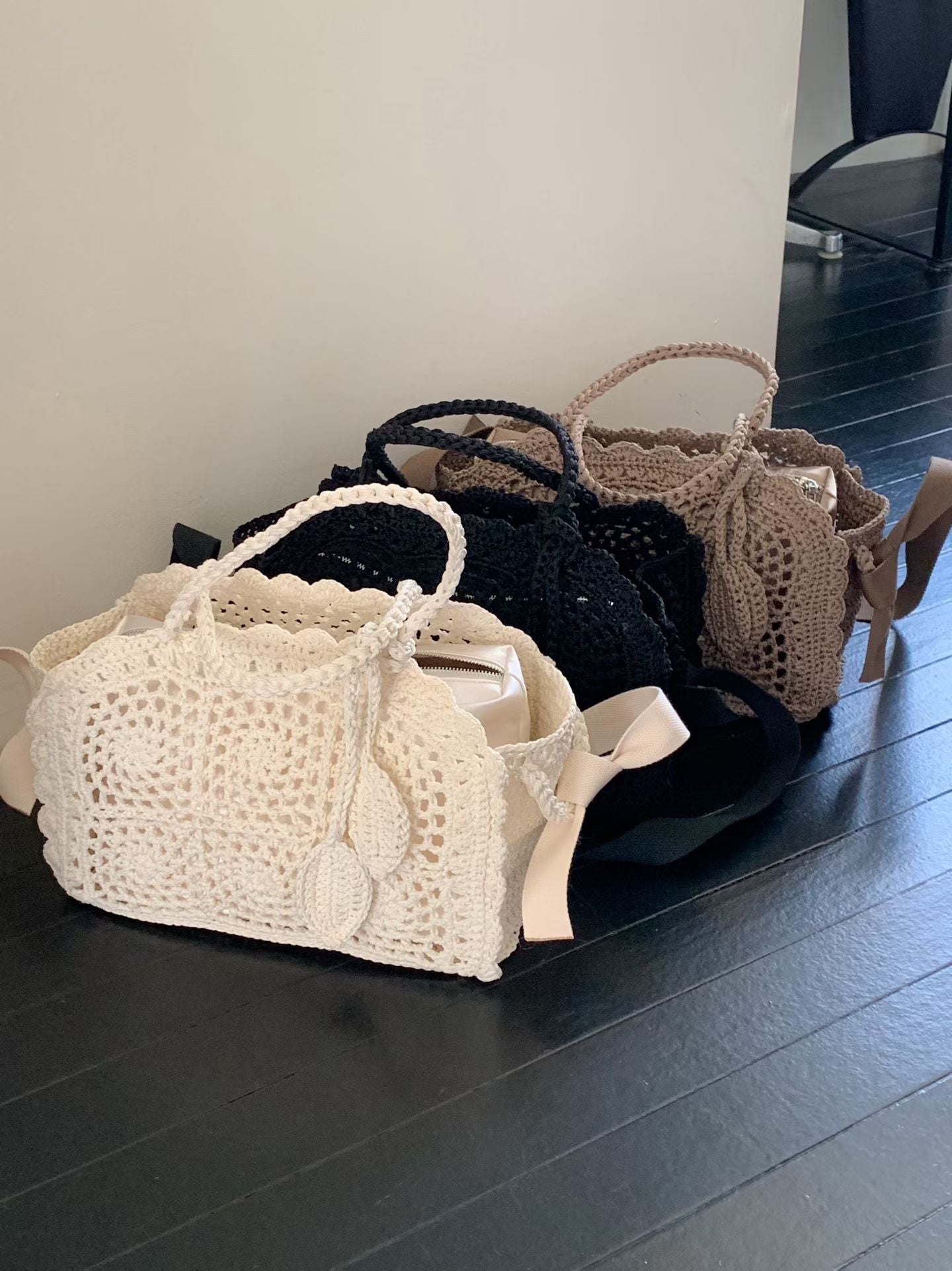 Crochet Lace Tote Bag