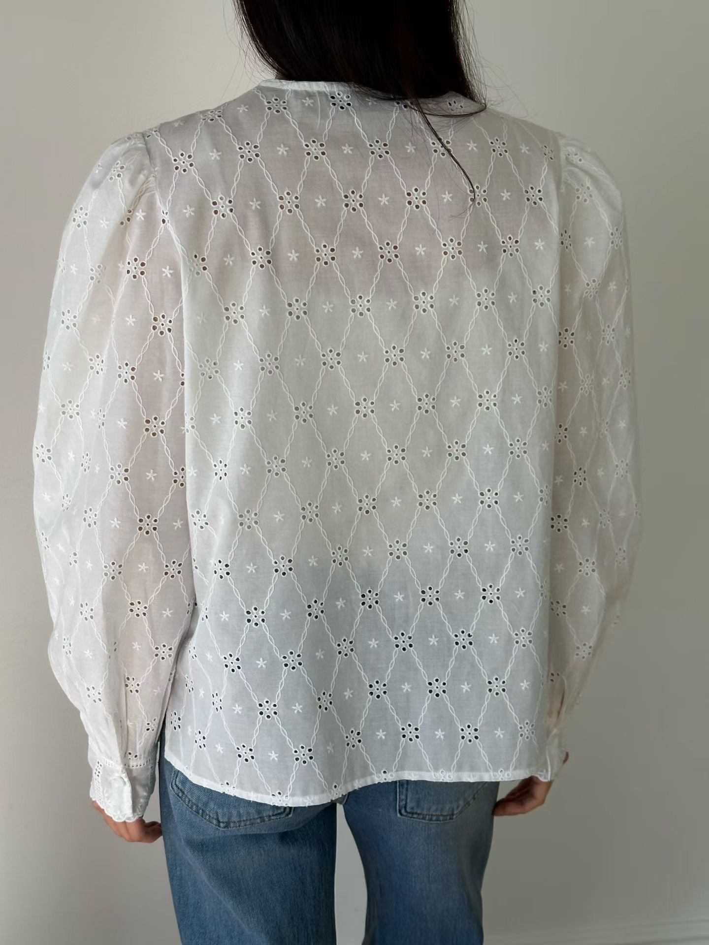 ⭐️Cotton Lace V-Neck Blouse
