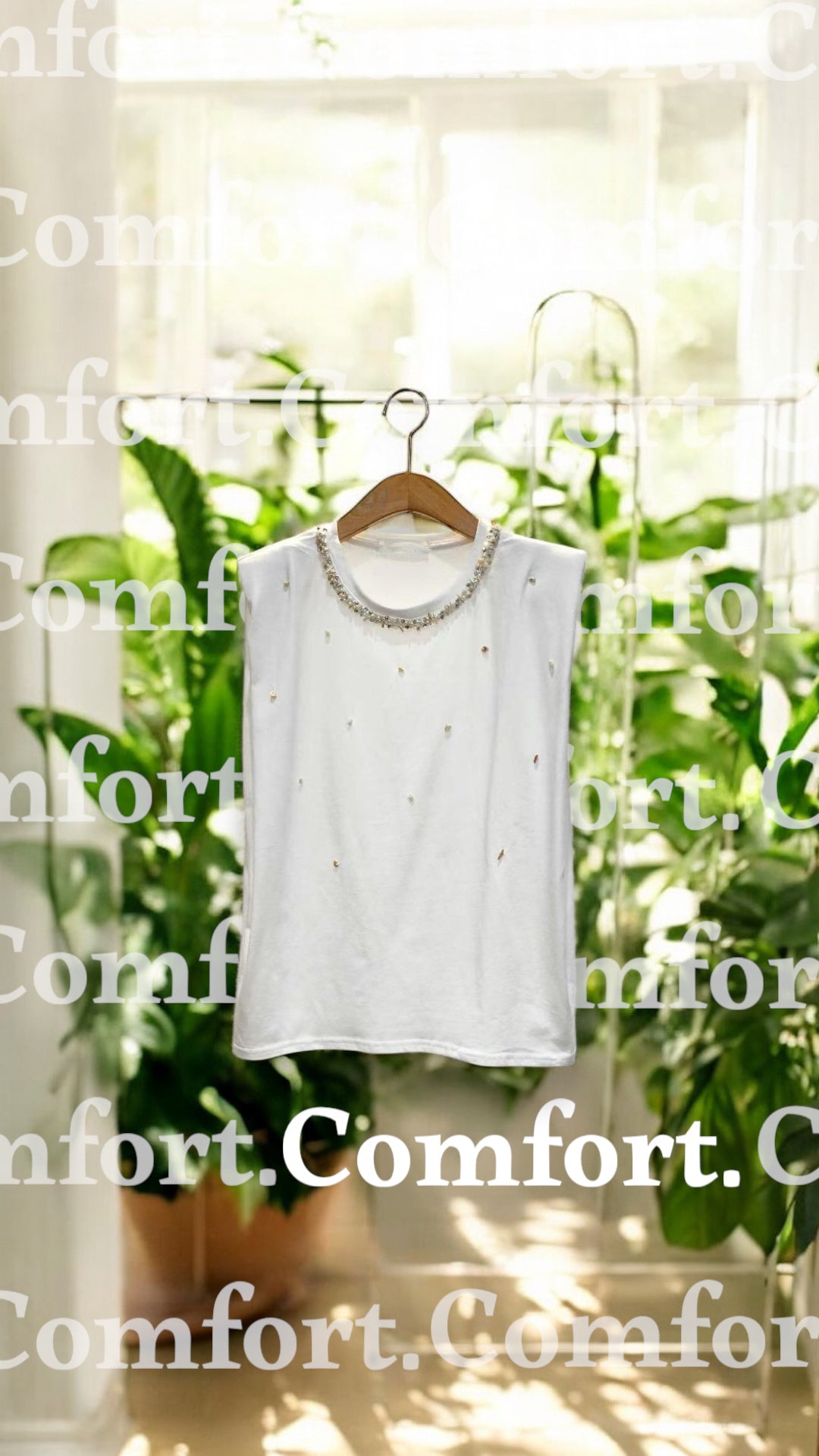 ✨ Bling Pearl Sleeveless Top｜珍珠閃閃背心