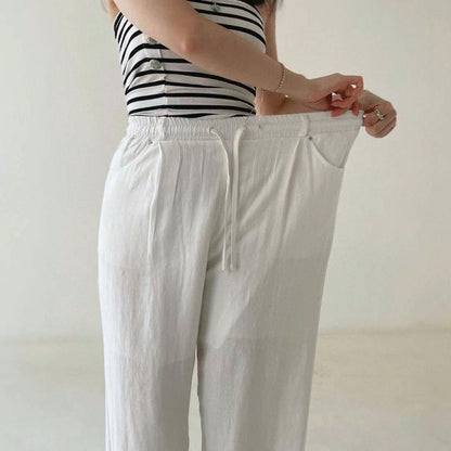 Cooling Wide-Leg Drawstring Pants l ꕥ 休閑清爽闊褲♡