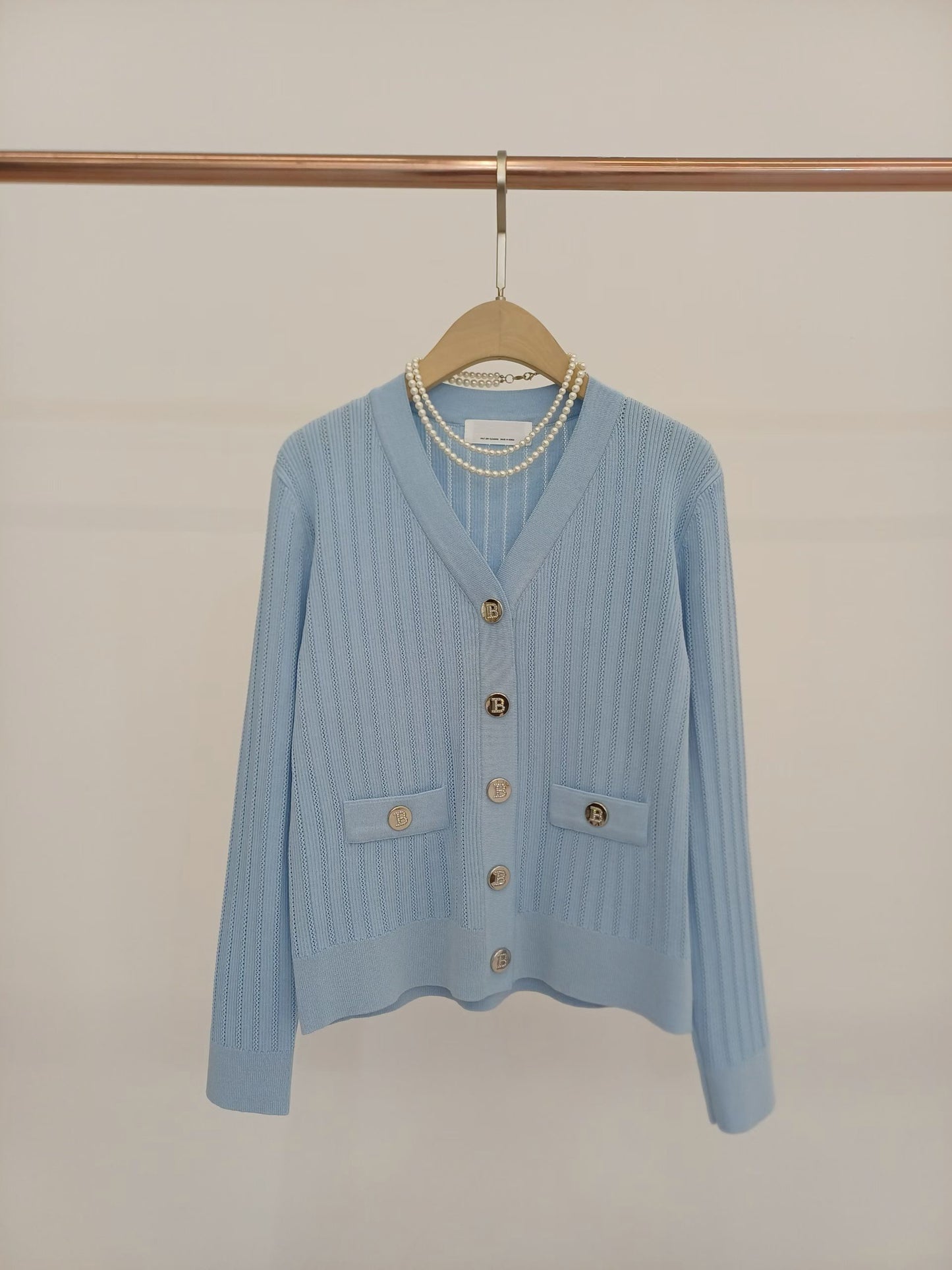 💛💙 Vertical Rib Knit Cardigan