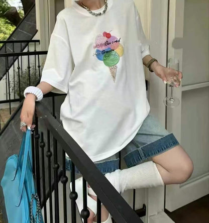 ✨ 彩珠雪糕 Tee｜Sequin Ice Cream Tee