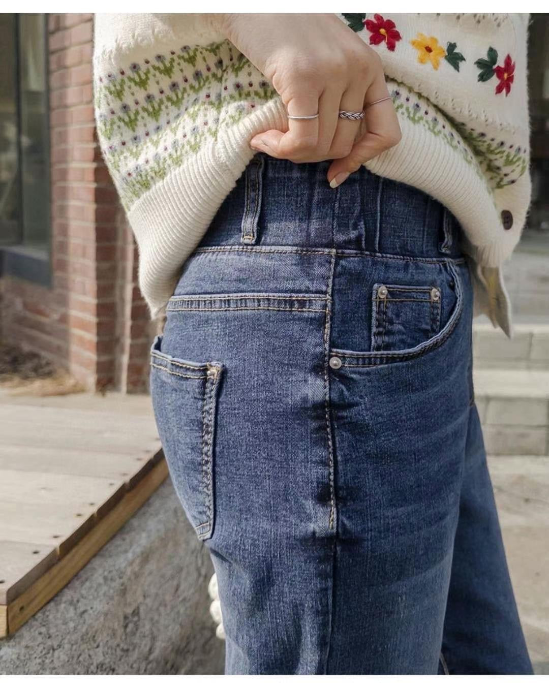 🎀 𝓢𝓲𝓷𝓬𝓮𝓻𝓮 𝓚𝓸𝓻𝓮𝓪𝓷 𝓽𝓻𝓲𝓹 𝓐𝓹𝓻𝓲𝓵 𝟑~𝟖💓  loose straight cropped denim 🥰