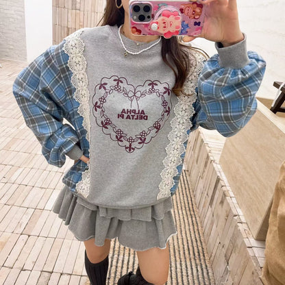 ✨【Lace Patchwork Sweatshirt · 拼布蕾絲衛衣】✨