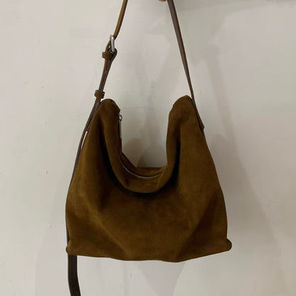 👜【Soft Suede Shoulder Bag · 柔軟麂皮袋】