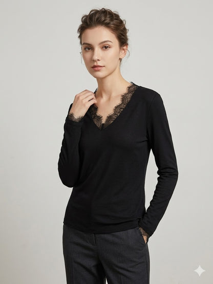 Lace-Up Eyelet Puff Sleeve Blouse