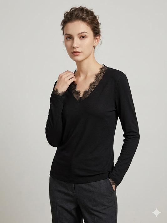 Lace-Up Eyelet Puff Sleeve Blouse