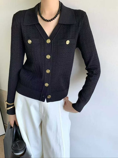 💕 Knit Collared Cardigan
